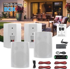 Herdio 4x 6.5″ 800W Outdoor Bluetooth Speakers Waterproof Wall Mount Speaker