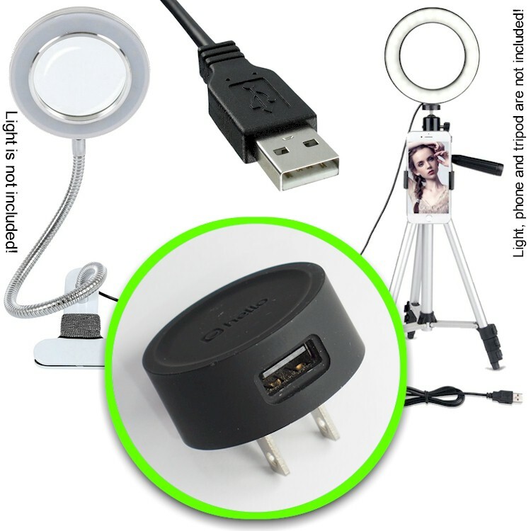 NEW BLACK USB Power Supply (5V/1A) for Magnifying/Photography/Makeup LED Light