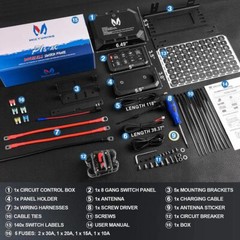 MICTUNING Wireless RGB 8 Gang Switch Panel LED Light Circuit Control Box 12v 24v
