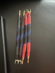 4 X Hifi OFC Speaker Jumper Cable with Spade, 21Cm Speaker Cable Bridge Bi-Wire