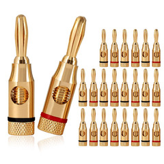 Banana Plugs Open Screw 24K Gold Plated Plugs Audio Jack Connector for Speaker S