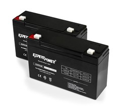 ExpertPower 2 Pack – 6V 10AH Sealed Lead Acid (SLA) Batteries with F1 Terminals