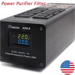 3KW 15A Audio Power Purifier Filter AC Power Hi-Fi Rear Projection Dual Display
