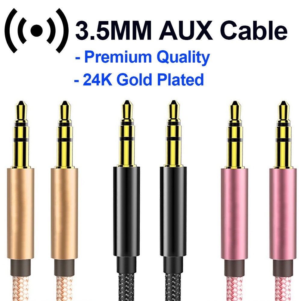 Aux Cable jack 3.5mm Stereo Audio Cable Male to Male For PC iPod MP3 CAR