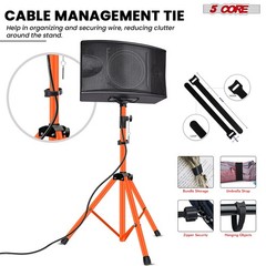 5 Core Speaker Stand Adjustable 31 to 54″ PA DJ Tripod Heavy Duty w 35mm Mount