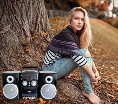 Portable CD Player with AM/FM Stereo Radio Cassette Player/Recorder (NPB-426)