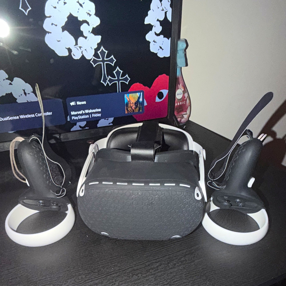 Meta Quest 2 Standalone VR Headset with Touch Controllers, White/Black