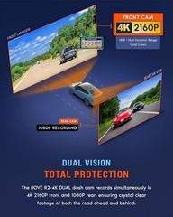 Dash Cam Dual 4K Front Rear Sony STARVIS 2 Sensor GPS 128GB Card Included