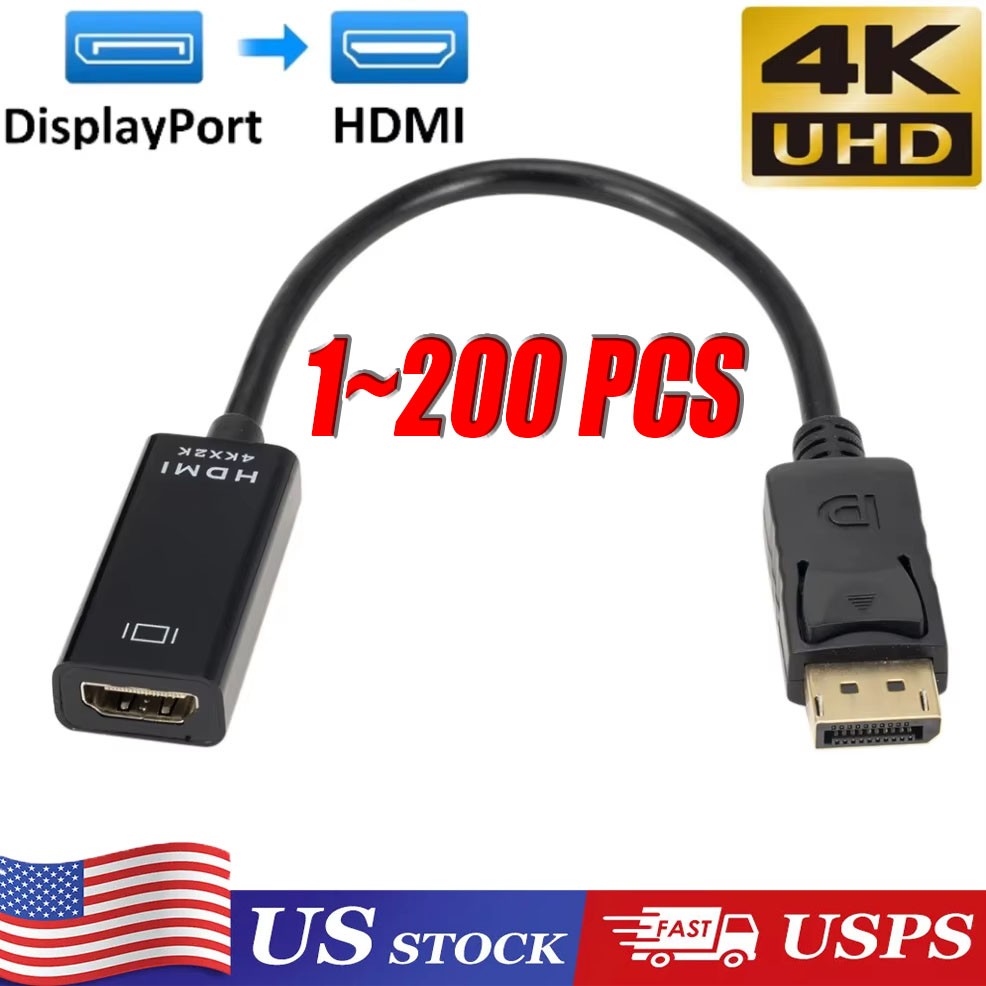 DP Displayport Male to HDMI Female Cable Converter Adapter for PC Desktop Lot