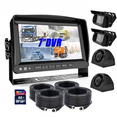 7″ Split Monitor DVR +AHD 1080P Rear View Backup Camera For Truck Bus Caravan RV