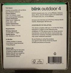 Blink Outdoor 4 (4th Gen) Wire-Free Smart Security Add On Camera HD 2-Way Audio