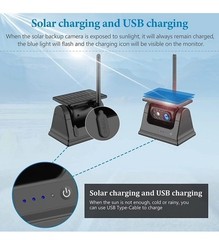 Wireless 5″ Monitor Solar Magnetic Backup Camer For Truck Car Trailer RV 1080P