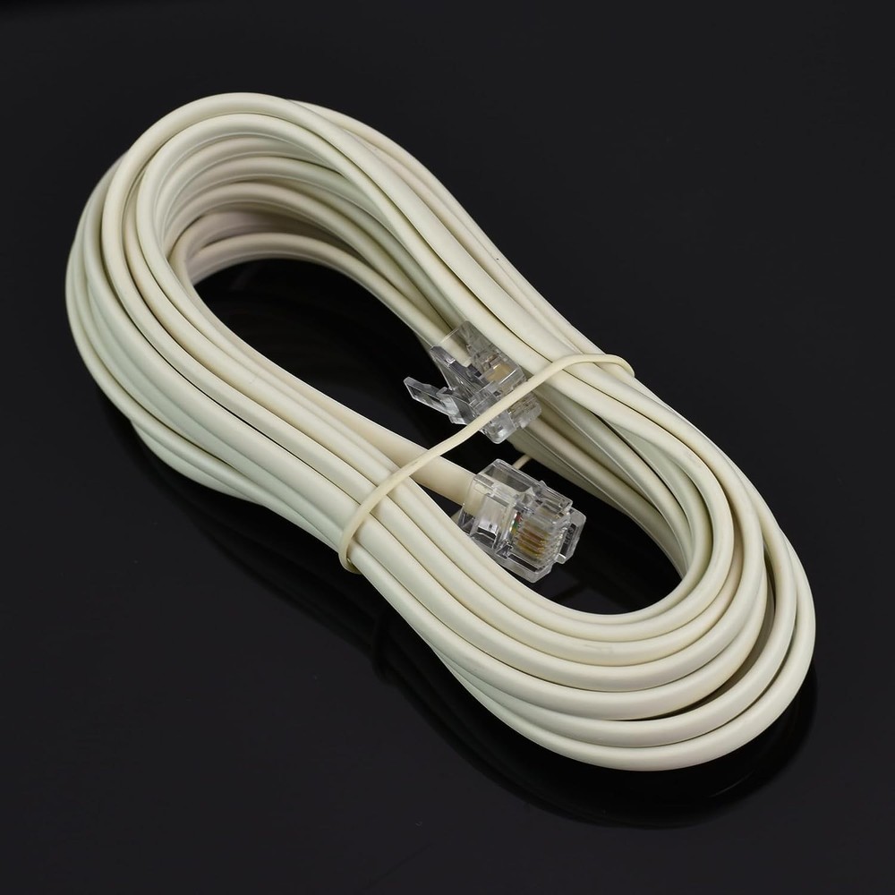 Conext Link RJ11 6P4C Modular Telephone Extension Cable Phone 15 Feet, beige