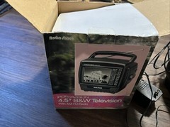 Radio Shack Portavision Portable 4.5” B&W TV AM/FM UHF/VHF CAT 16-126B Works