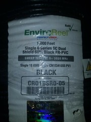 DIRECTV COAX CABLE ENVIROREEL CR01BSR0-05 BLK 1K FT RG6 SINGLE SOLID COPPER