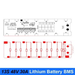 DIY 48V 13S6P 18650 Battery Pack Box with 13S 30A BMS + Holder & Nickel Assembly