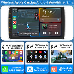 10.1″ IPS Android 13 8Core 4G LTE WiFi 1 DIN Car Radio Stereo GPS BT Audio DVR