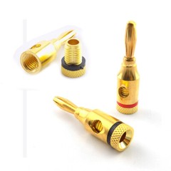 Musical Audio Speaker Cable Wire Jack Connector 4mm Banana Plug Gold Plated