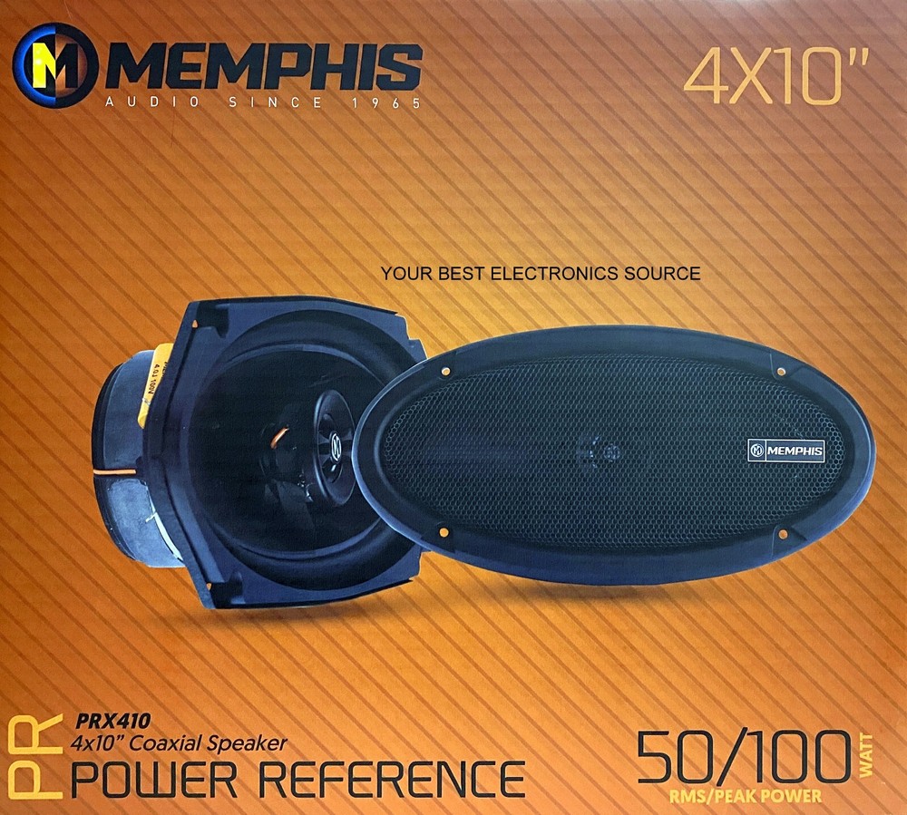 NEW Memphis Audio PRX410 4″x10″ Coaxial 2-Way Speakers (PAIR) 4×10 w/ Grilles
