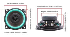 4″ Coaxial 2-way speakers 40/80 RMS/MAX Power Handling 2-pcs