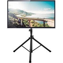 Outdoor Portable Tripod TV Stand for TVs up to 70 75 inch, Height Adjustable