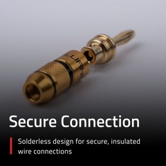 Fluance Banana Plug, 24K Gold-plated, 16 to 12 AWG speaker wire for Hi-Fi setup