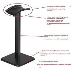 Universal Headphone Stand Aluminum Alloy Desk Headset Holder for Gaming Office