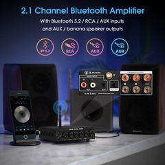 2.1 Channel TPA3255 Digital Amplifier HiFi Bluetooth 5.2 Stereo Class D Amp