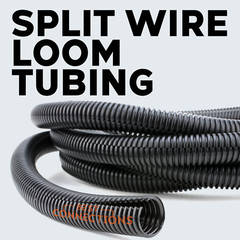 BEST CONNECTIONS Split Wire Loom (Various Lengths & Sizes) Convoluted Tubing