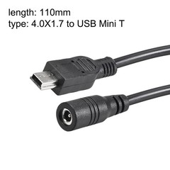 11cm DC Female Power Supply 4.0×1.7mm Adapter to Mini USB Plug Male Cable