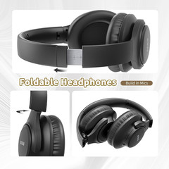 KVIDIO Bluetooth Headphones over Ear, 65 Hours Playtime Wireless Headphones with
