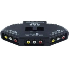 AV Composite RCA Selector Box Switch Splitter w/ Cable Cord Plug Fosmon 3 Port