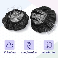 300 Disposable Headphone Covers Non Woven Sanitary Earphone Earpad Black 6.5cm