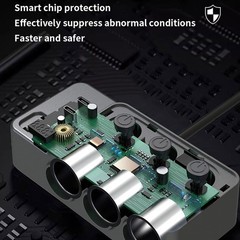 1to8 Multi Socket Car Cigarette Lighter Splitter USB Charger Adapter PD QC 120W