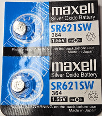 2 PACK MAXELL BLUE 364 SR621SW SR621 SILVER OXIDE (GOOD EXP 12/31) FREE SHIPPING