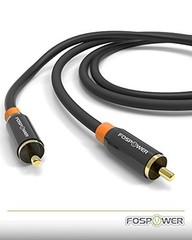 FosPower (3 Feet) Digital Audio Coaxial Cable [24K Gold Plated Connectors]