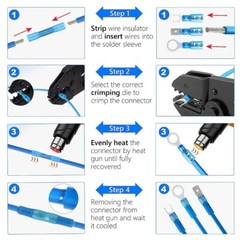 Heat Shrink Wire Connectors Waterproof Ring Fork Spade Electrical Butt Connector