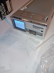 Vtg PANASONIC Travelvision TR-1010P Mini TV Portable B&W W/PIECE WORKING JAPAN