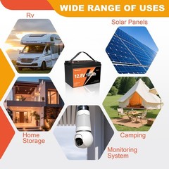 12V 100Ah LiFePO4 Lithium Battery Deep Cycle 100A BMS For RVs Camping Off-Grid