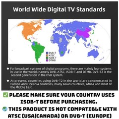 Free to air ISDB-T Digital TV Tuner Receiver Perfect for Latin America and Japan