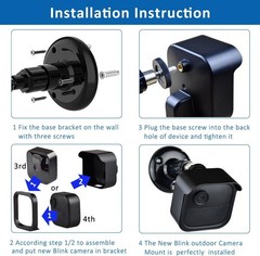 Durable ABS Outdoor Camera Mounts with USB Charger for Blink Cameras – 5-Pack