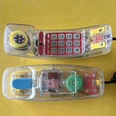 Spectra-Phone TL-8 Trimline Retro Clear Multicolor Corded Telephone 1-Line