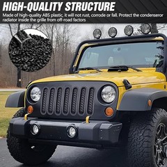 Grill Inserts Black, Front Mesh Grille Cover Compatible with 2007-2018 Jeep JK