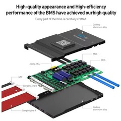 JK BMS 4S 5S 6S 7S 8S 12V 24V 40A-300A Active Balance Lifepo4 Li-Ion Battery lot