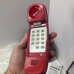 Vintage 1998 AT&T Trimline 210 Red & Black Corded Telephone Illuminated Buttons