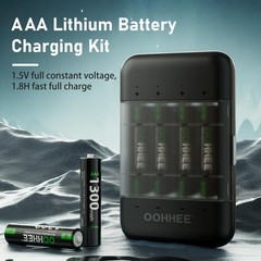 8-Pack AAA 1.5V Rechargeable Lithium Batteries 1300mWh with Charging Box