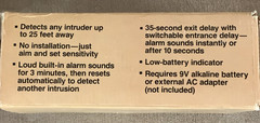 Safe House Ultrasonic Alarm # 49-306 Hong Kong Radio Shack Tandy Corporation