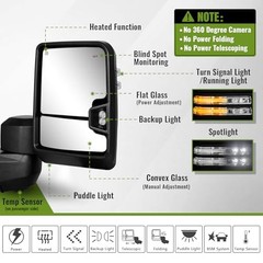 Towing Mirror for Chevy Silverado/GMC Sierra 2500HD 3500HD Textured Black