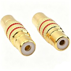 5Pcs Gold RCA Female to Female Coupler Adapter Connector for Audio Video