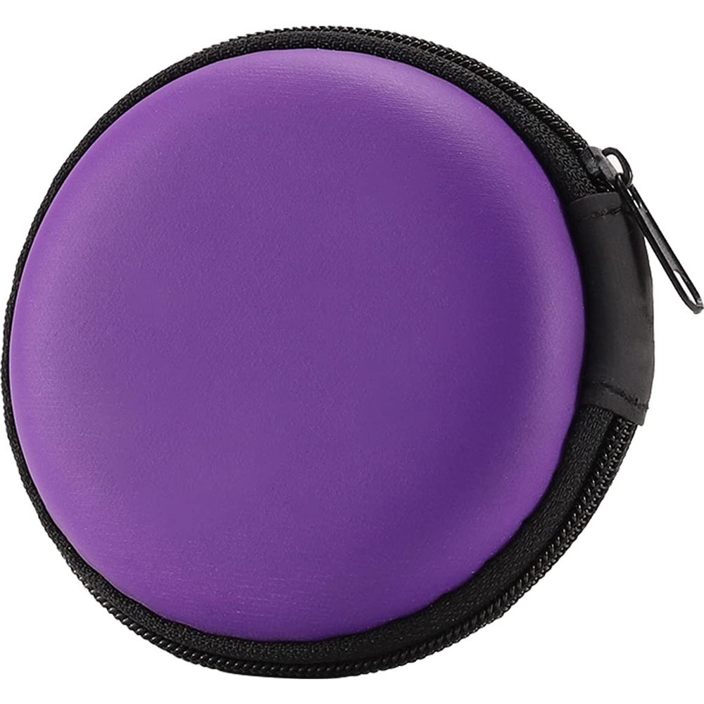 Earphone Case MAS CARNEY Headphone Earbud Hard Protective Round, Purple
